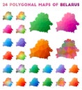 Set of vector polygonal maps of Belarus. Royalty Free Stock Photo