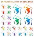 Set of vector polygonal maps of Bora Bora.