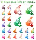 Set of vector polygonal maps of Canada.