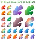 Set of vector polygonal maps of Djibouti.