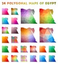 Set of vector polygonal maps of Egypt.