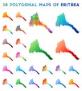 Set of vector polygonal maps of Eritrea. Royalty Free Stock Photo