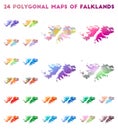 Set of vector polygonal maps of Falklands.