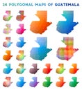 Set of vector polygonal maps of Guatemala.