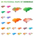 Set of vector polygonal maps of Honduras.