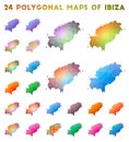 Set of vector polygonal maps of Ibiza.