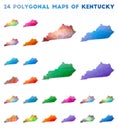 Set of vector polygonal maps of Kentucky.