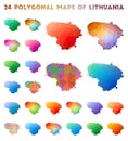 Set of vector polygonal maps of Lithuania.