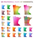 Set of vector polygonal maps of Minnesota.