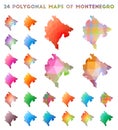 Set of vector polygonal maps of Montenegro.