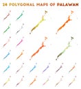 Set of vector polygonal maps of Palawan.