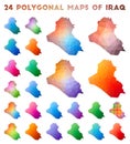 Set of vector polygonal maps of Republic of Iraq.