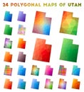 Set of vector polygonal maps of Utah.