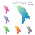 Set of vector polygonal Moldova, Republic of maps.