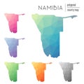 Set of vector polygonal Namibia maps.