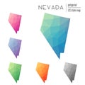 Set of vector polygonal Nevada maps. Royalty Free Stock Photo