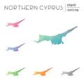 Set of vector polygonal Northern Cyprus maps.
