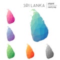 Set of vector polygonal Sri Lanka maps.