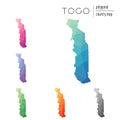 Set of vector polygonal Togo maps.