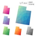 Set of vector polygonal Utah maps.