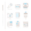 Set of vector press icons and concepts in mono thin line style Royalty Free Stock Photo