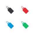 Set of vector price tag icon. Price tag shape. Color promoaction label. Blank tag. Element for design logo mobile app interface