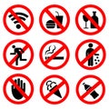 Set of vector prohibition signs Royalty Free Stock Photo