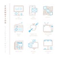 Set of vector promotion icons and concepts in mono thin line style