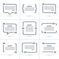 Set of vector quote templates on white background