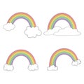 Set of vector rainbows white background