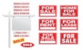 Set of Vector Real Estate Signs with Placards - Build Your Own