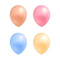 Set of vector realistic helium balloons