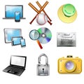 Set 9 vector realistic icons Royalty Free Stock Photo