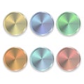 Set of Vector realistic metal color buttons for domestic electronics