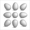 Set vector realistic white eggs.