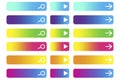 Set of vector rectangular buttons. Navigation icons. Blank button templates for website. Stock image