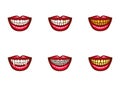 Clipart of red female lips for dental design