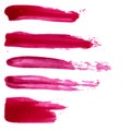 Set of vector red paint stains. Collection of