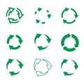 Set of vector refresh and recycling arrows for web. COLLECTION OF ICONS