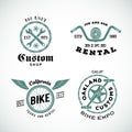 Set of Vector Retro Bicycle Custom Labels or Logos