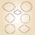 Set vector retro frames .Vector illustration.Brown