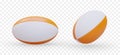 Set of vector rugby balls. Colored isolated oval balls for American football