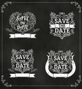 Set of vector Save The Date, Wedding Invitation Vintage Typograp