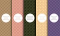 Set of vector seamless colorful patterns with geometric shapes. Elegant decorative textures. Vintage fabric backgrounds Royalty Free Stock Photo