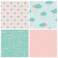 Set of vector seamless love patterns