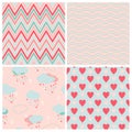 Set of vector seamless love patterns