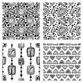 Set of Vector seamless pattern, graphic illustration