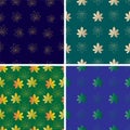 Set of vector seamless pattern with leaves Royalty Free Stock Photo