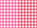 Set Vector Seamless pattern. Wide cell horizontal background pink and red table cloth in a cage. Abstract checkered backdrop. Royalty Free Stock Photo