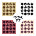 Set of vector seamless patterns Creative geometric backgrounds with lines, diagonal, circles, dots.Texture with attrition, cracks Royalty Free Stock Photo